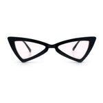 Womens Squared Triangle Gothic Retro Cat Eye Plastic 20s Sunglasses