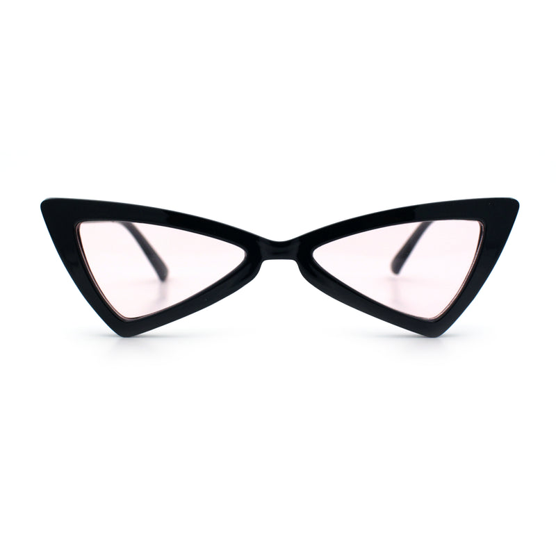 Womens Squared Triangle Gothic Retro Cat Eye Plastic 20s Sunglasses