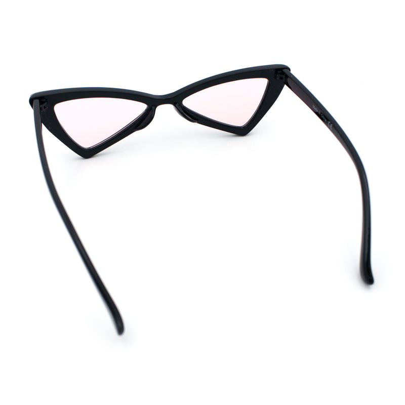 Womens Squared Triangle Gothic Retro Cat Eye Plastic 20s Sunglasses