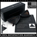 Womens Squared Triangle Gothic Retro Cat Eye Plastic 20s Sunglasses