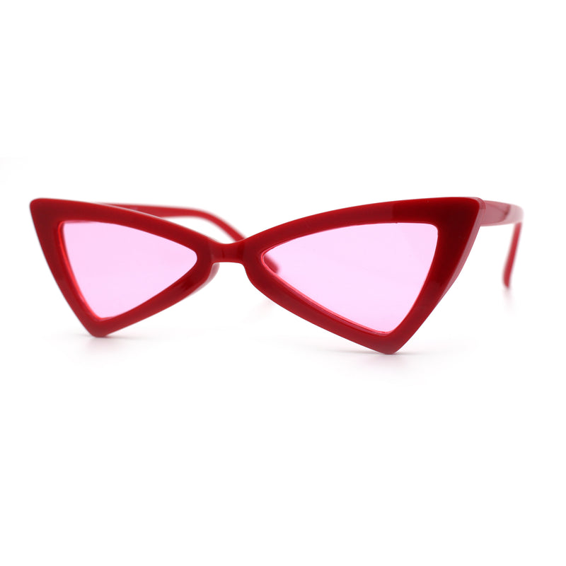 Womens Squared Triangle Gothic Retro Cat Eye Plastic 20s Sunglasses