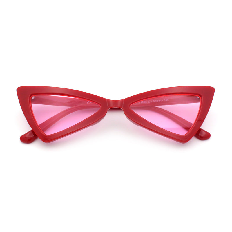 Womens Squared Triangle Gothic Retro Cat Eye Plastic 20s Sunglasses