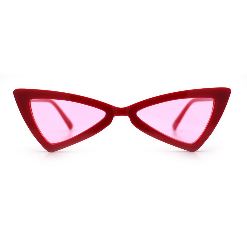 Womens Squared Triangle Gothic Retro Cat Eye Plastic 20s Sunglasses