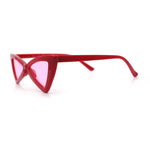 Womens Squared Triangle Gothic Retro Cat Eye Plastic 20s Sunglasses