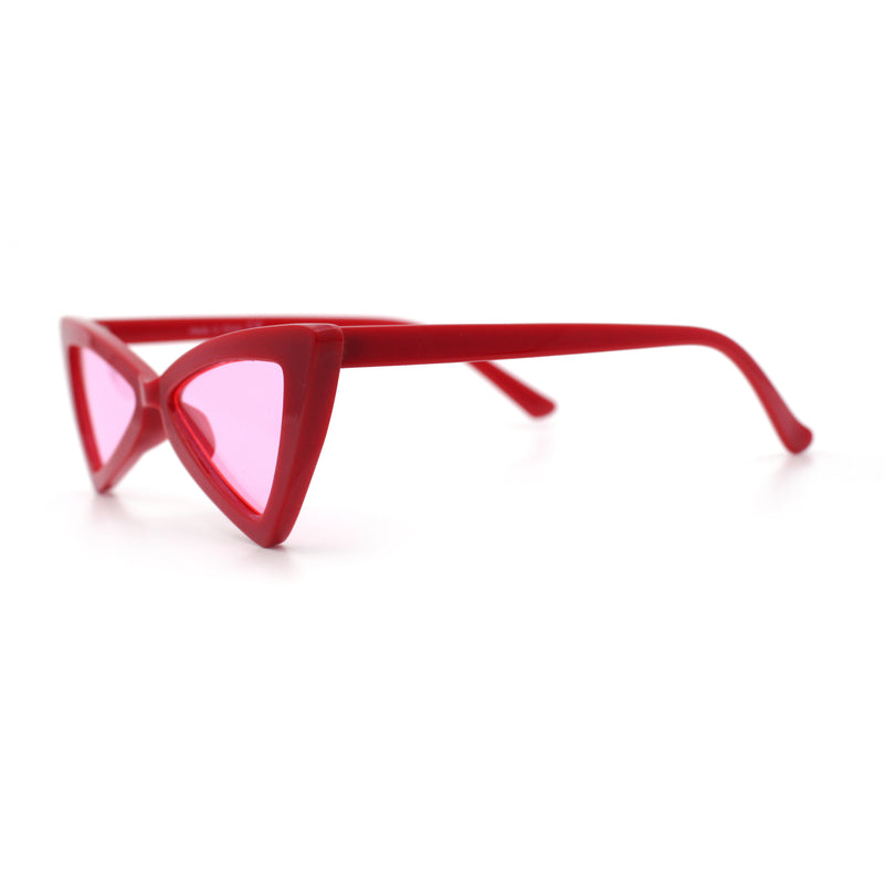 Womens Squared Triangle Gothic Retro Cat Eye Plastic 20s Sunglasses