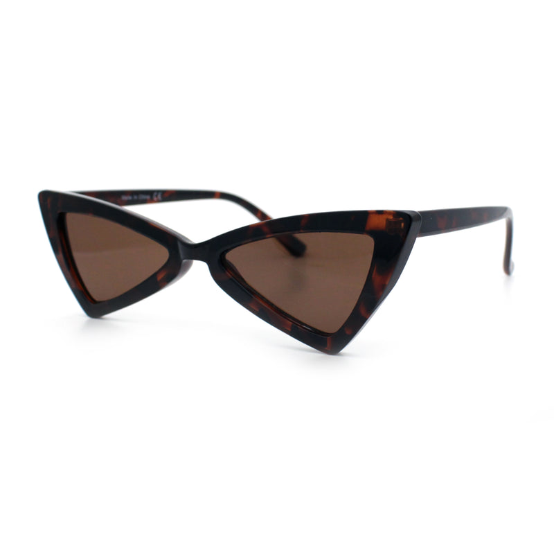 Womens Squared Triangle Gothic Retro Cat Eye Plastic 20s Sunglasses