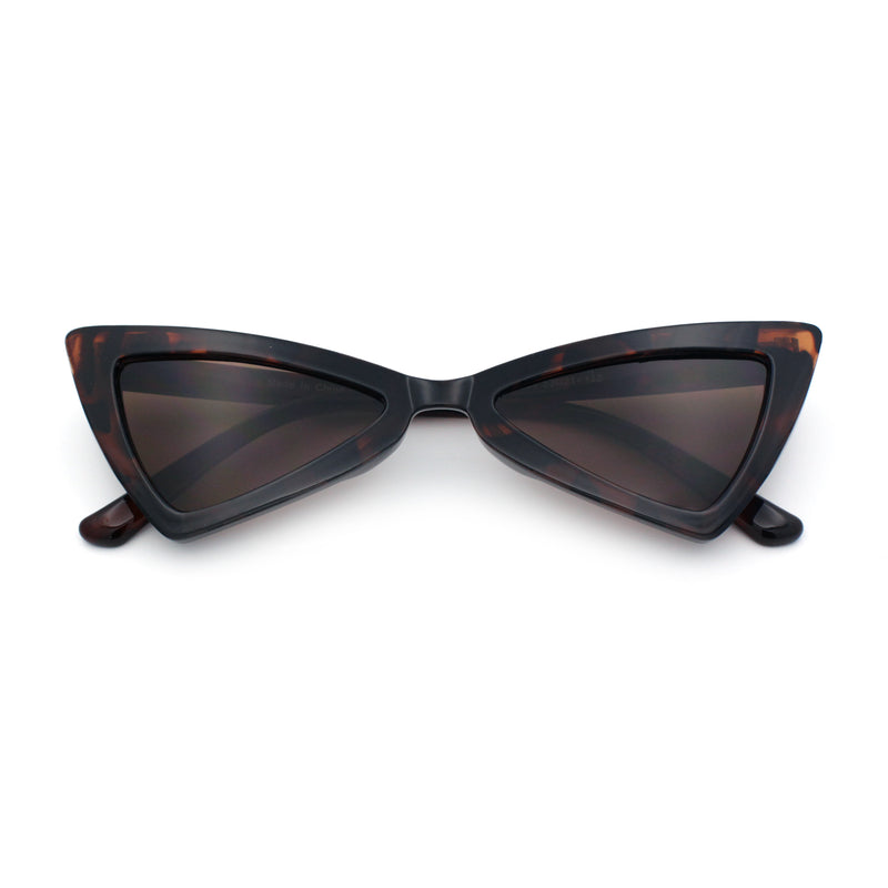 Womens Squared Triangle Gothic Retro Cat Eye Plastic 20s Sunglasses