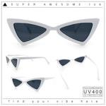 Womens Squared Triangle Gothic Retro Cat Eye Plastic 20s Sunglasses
