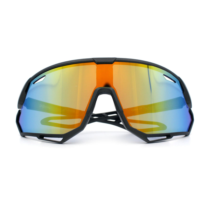 Kids Xloop Boys Shield Color Mirror MTB Style Sport Wrap Plastic Sunglasses