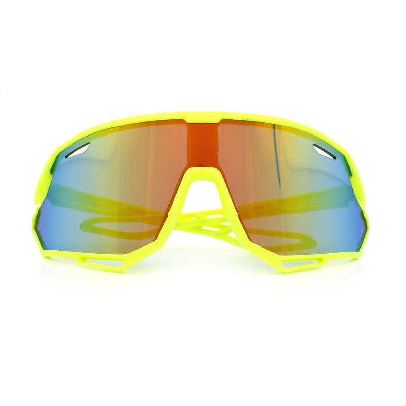 Kids Xloop Boys Shield Color Mirror MTB Style Sport Wrap Plastic Sunglasses