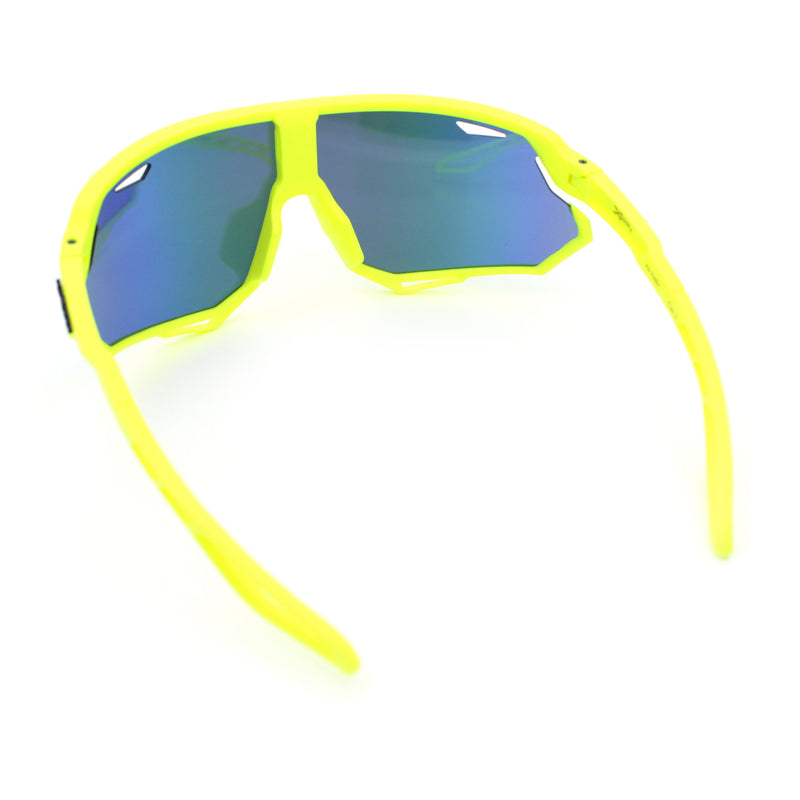 Kids Xloop Boys Shield Color Mirror MTB Style Sport Wrap Plastic Sunglasses