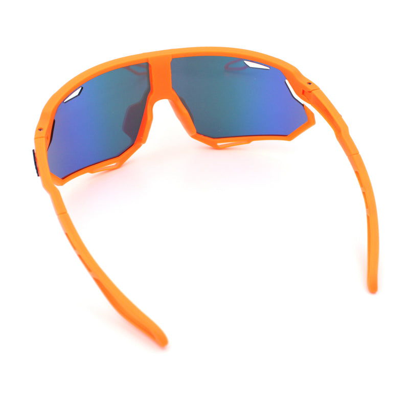 Kids Xloop Boys Shield Color Mirror MTB Style Sport Wrap Plastic Sunglasses
