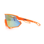 Kids Xloop Boys Shield Color Mirror MTB Style Sport Wrap Plastic Sunglasses