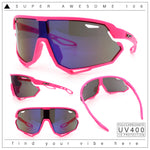Kids Xloop Boys Shield Color Mirror MTB Style Sport Wrap Plastic Sunglasses