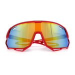 Kids Xloop Boys Shield Color Mirror MTB Style Sport Wrap Plastic Sunglasses