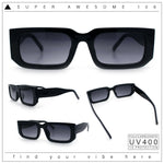 Classic Womens Mod Squared Narrow Rectangle Retro Fashion Sunglasses