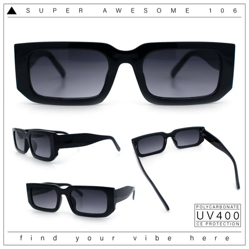 Classic Womens Mod Squared Narrow Rectangle Retro Fashion Sunglasses