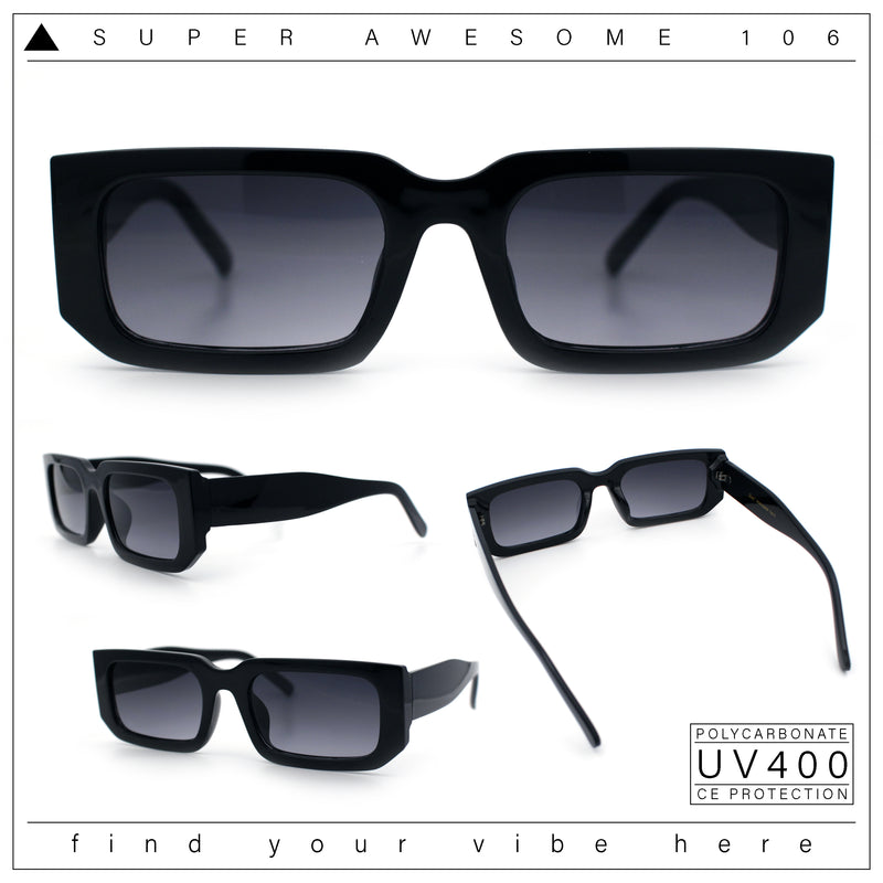 Classic Womens Mod Squared Narrow Rectangle Retro Fashion Sunglasses