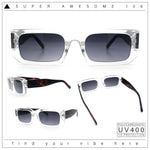 Classic Womens Mod Squared Narrow Rectangle Retro Fashion Sunglasses