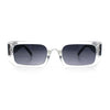 Classic Womens Mod Squared Narrow Rectangle Retro Fashion Sunglasses