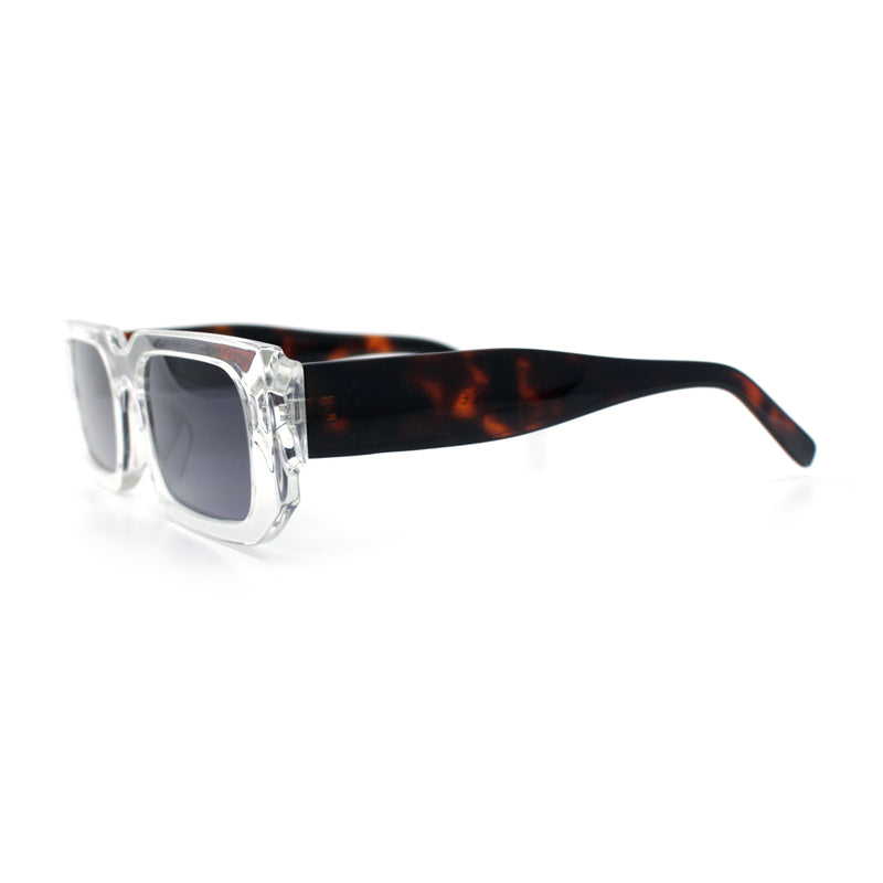 Classic Womens Mod Squared Narrow Rectangle Retro Fashion Sunglasses
