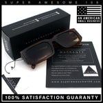 Classic Womens Mod Squared Narrow Rectangle Retro Fashion Sunglasses