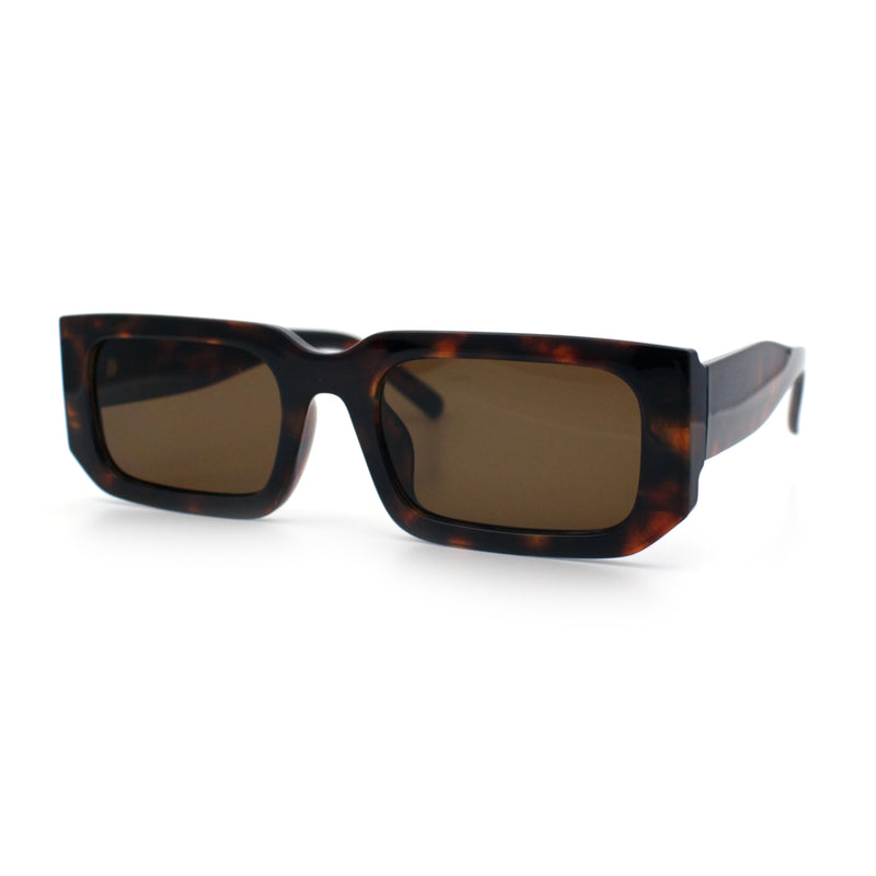 Classic Womens Mod Squared Narrow Rectangle Retro Fashion Sunglasses
