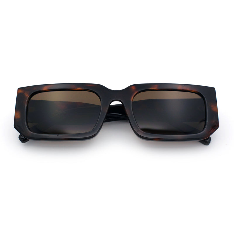 Classic Womens Mod Squared Narrow Rectangle Retro Fashion Sunglasses
