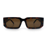 Classic Womens Mod Squared Narrow Rectangle Retro Fashion Sunglasses