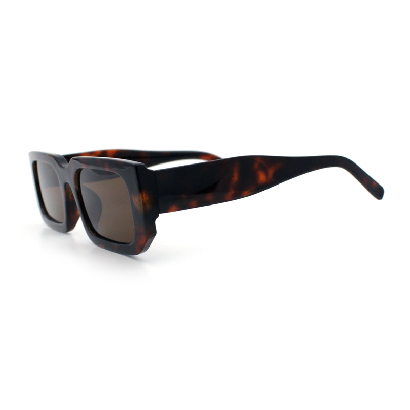 Classic Womens Mod Squared Narrow Rectangle Retro Fashion Sunglasses