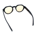 Round Keyhole Bridge Vintage Horn Rim Dagger and Shield Logo Sunglasses