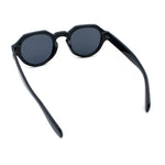 Round Keyhole Bridge Vintage Horn Rim Dagger and Shield Logo Sunglasses