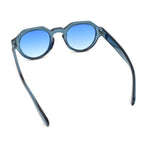 Round Keyhole Bridge Vintage Horn Rim Dagger and Shield Logo Sunglasses