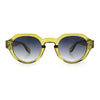 Round Keyhole Bridge Vintage Horn Rim Dagger and Shield Logo Sunglasses