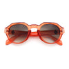 Round Keyhole Bridge Vintage Horn Rim Dagger and Shield Logo Sunglasses