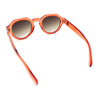 Round Keyhole Bridge Vintage Horn Rim Dagger and Shield Logo Sunglasses