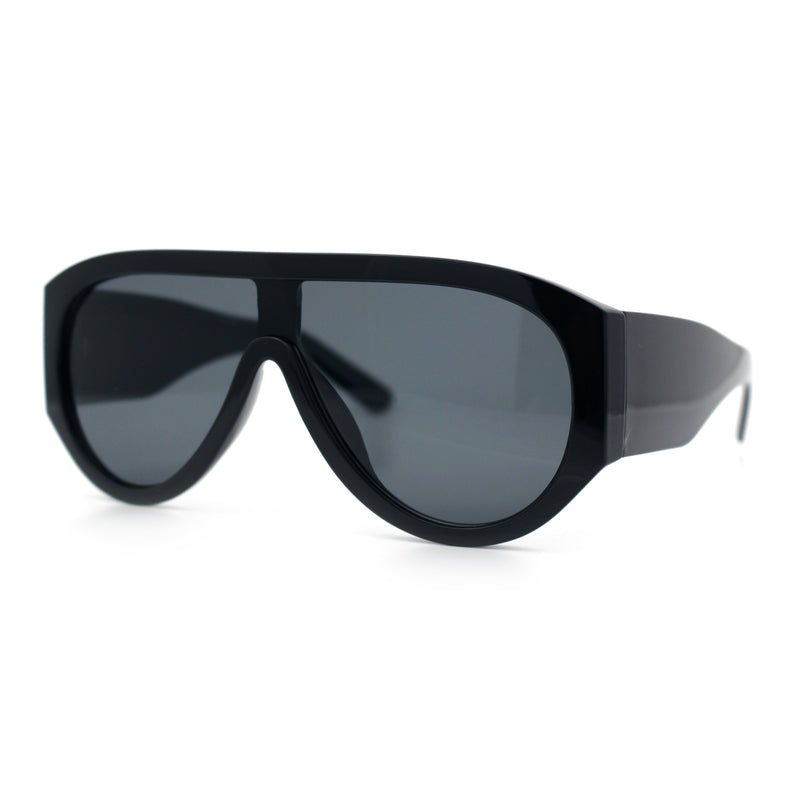 Retro Bold Oversized Shield Racer Plastic Sunglasses