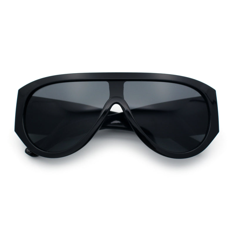 Retro Bold Oversized Shield Racer Plastic Sunglasses