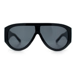 Retro Bold Oversized Shield Racer Plastic Sunglasses