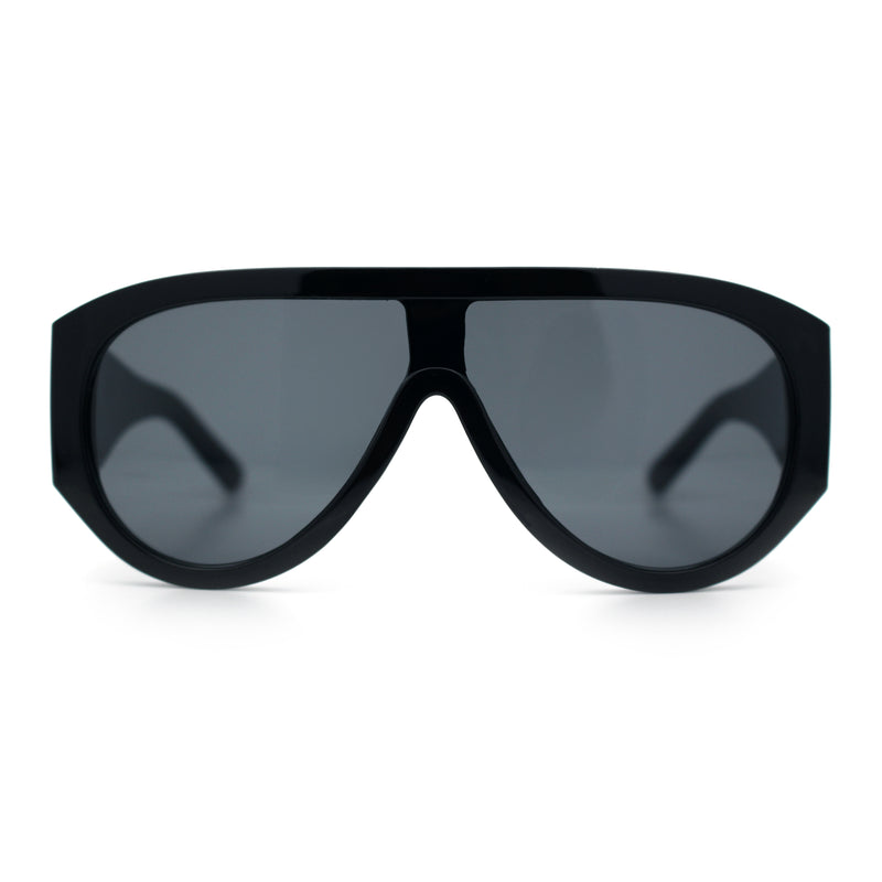 Retro Bold Oversized Shield Racer Plastic Sunglasses