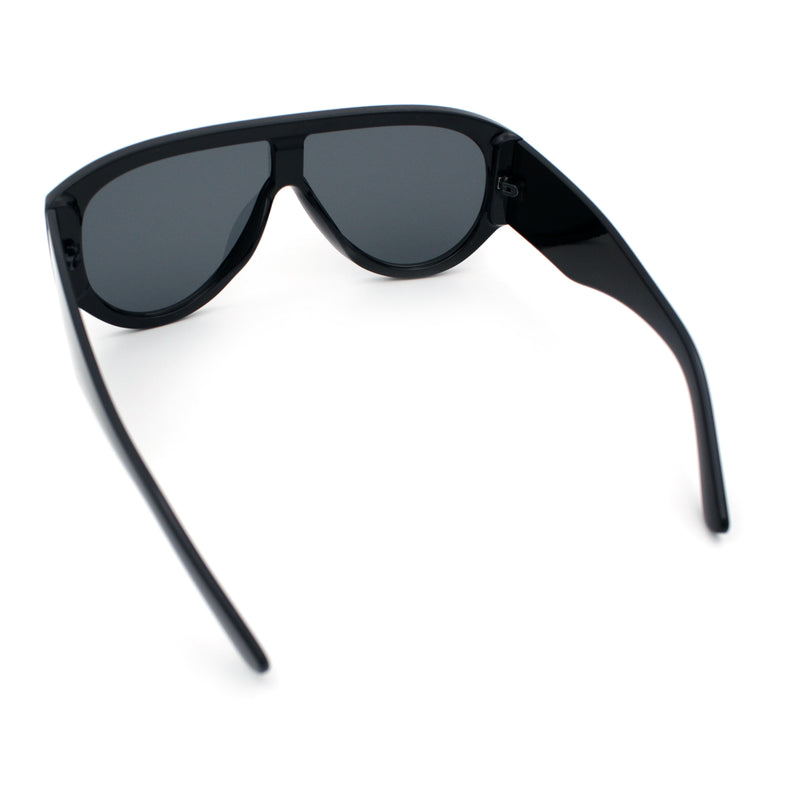 Retro Bold Oversized Shield Racer Plastic Sunglasses