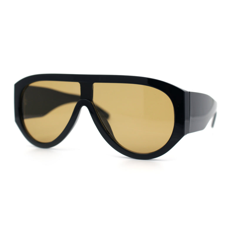 Retro Bold Oversized Shield Racer Plastic Sunglasses