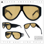 Retro Bold Oversized Shield Racer Plastic Sunglasses