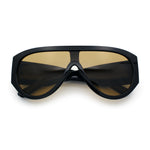 Retro Bold Oversized Shield Racer Plastic Sunglasses