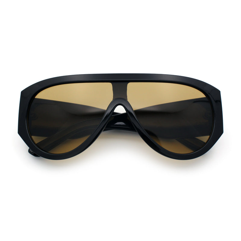 Retro Bold Oversized Shield Racer Plastic Sunglasses