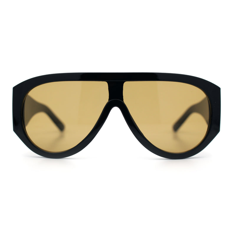 Retro Bold Oversized Shield Racer Plastic Sunglasses