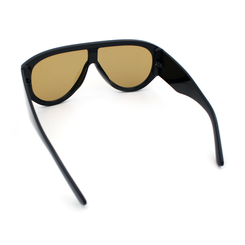 Retro Bold Oversized Shield Racer Plastic Sunglasses