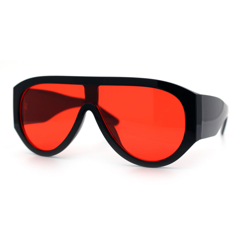 Retro Bold Oversized Shield Racer Plastic Sunglasses