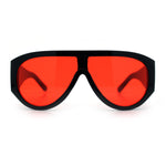 Retro Bold Oversized Shield Racer Plastic Sunglasses