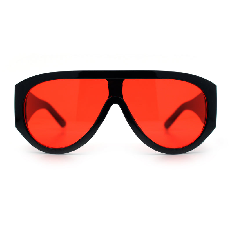 Retro Bold Oversized Shield Racer Plastic Sunglasses